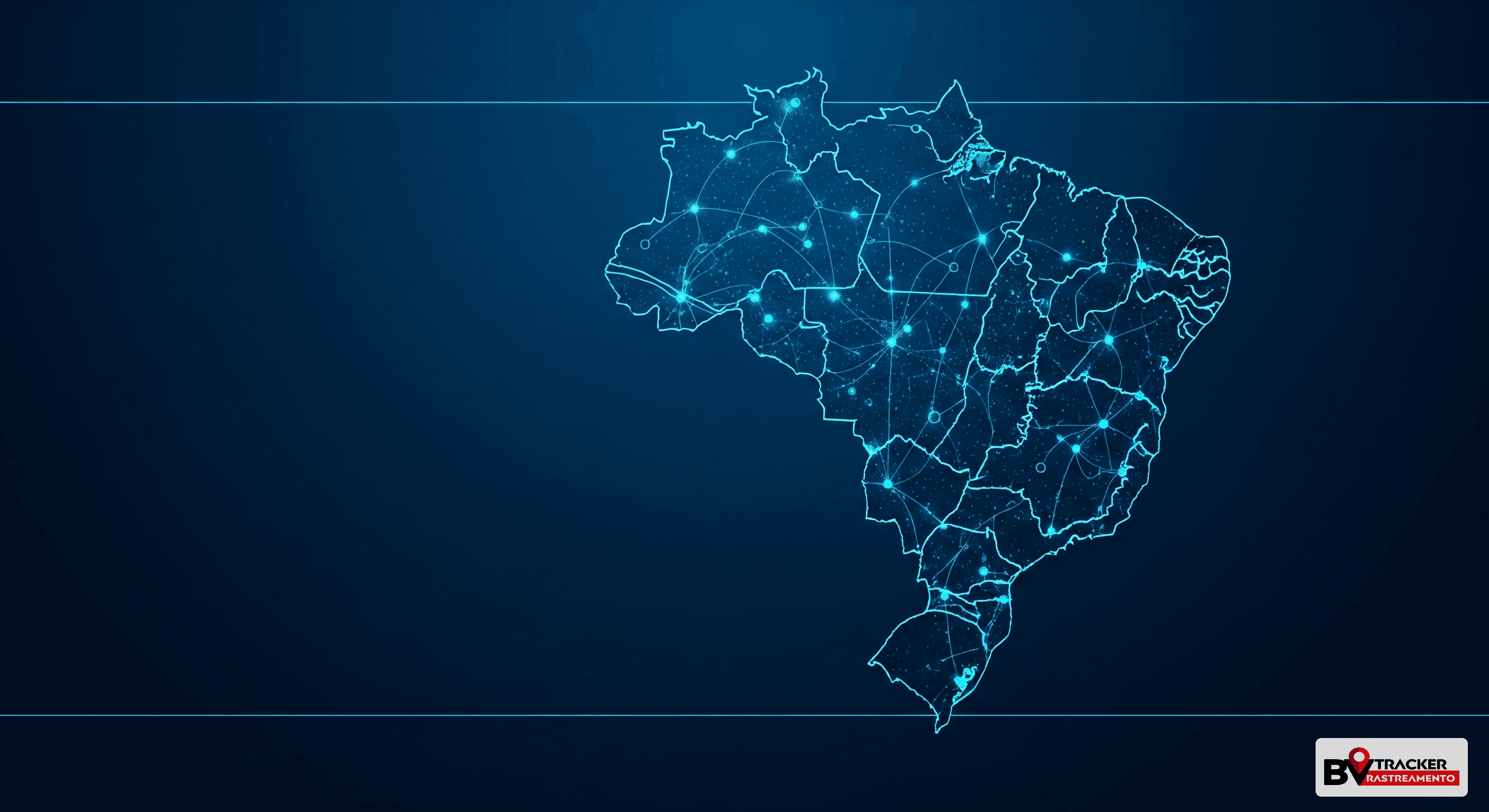 Mapa do Brasil tecnológico com vário pontos interligados